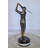 Evyonne Golfer In Action Bronze Statue Mounted on Marble Size: 11" x 5" x 23"H