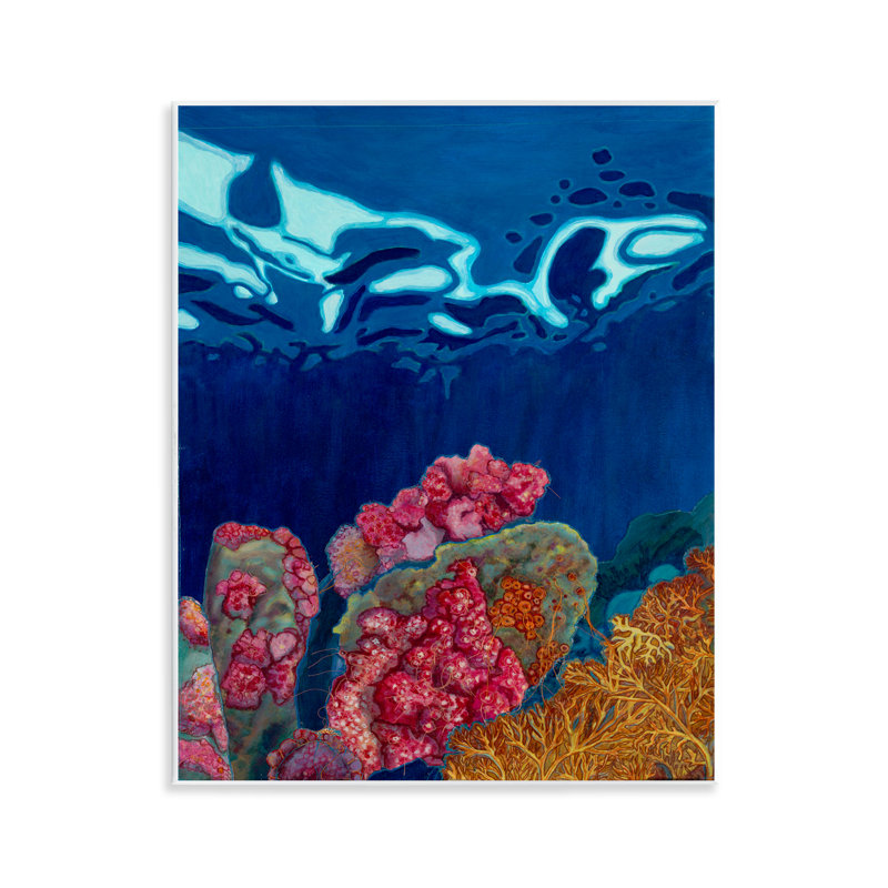 Art mural abstrait corail sous-marin abstrait par Sara Everett