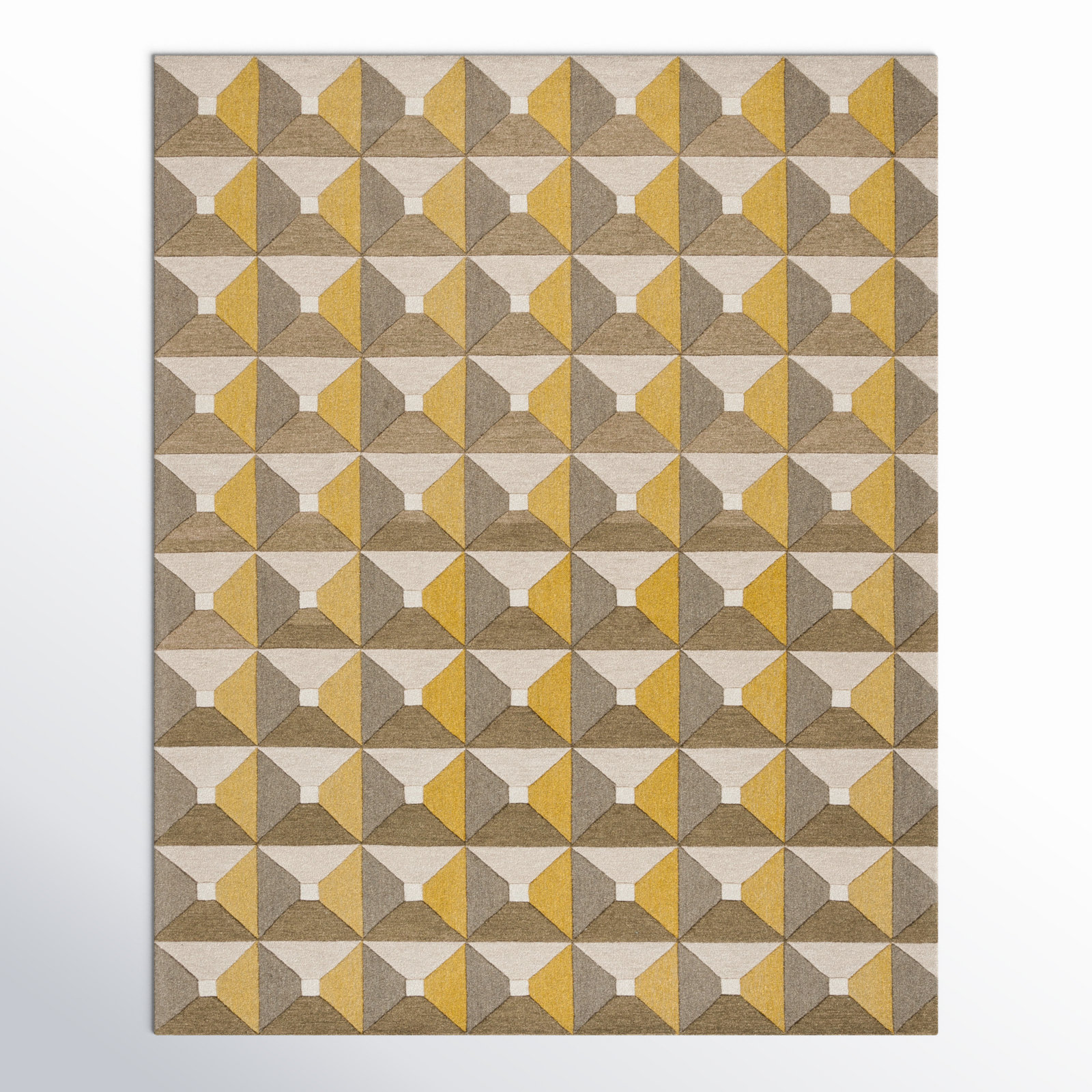 Gilderoy Gold Gray Hand-Tufted Wool Rug, Rectangle 8' x 10'