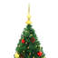 Arbre de Noël artificiel illuminé avec boules de Noël, vert-21527539