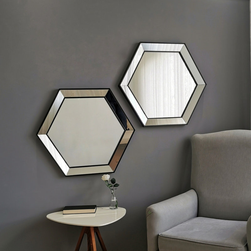 Miroir d'appoint Koda, H 27,56 po x l 24,02 po, Noir