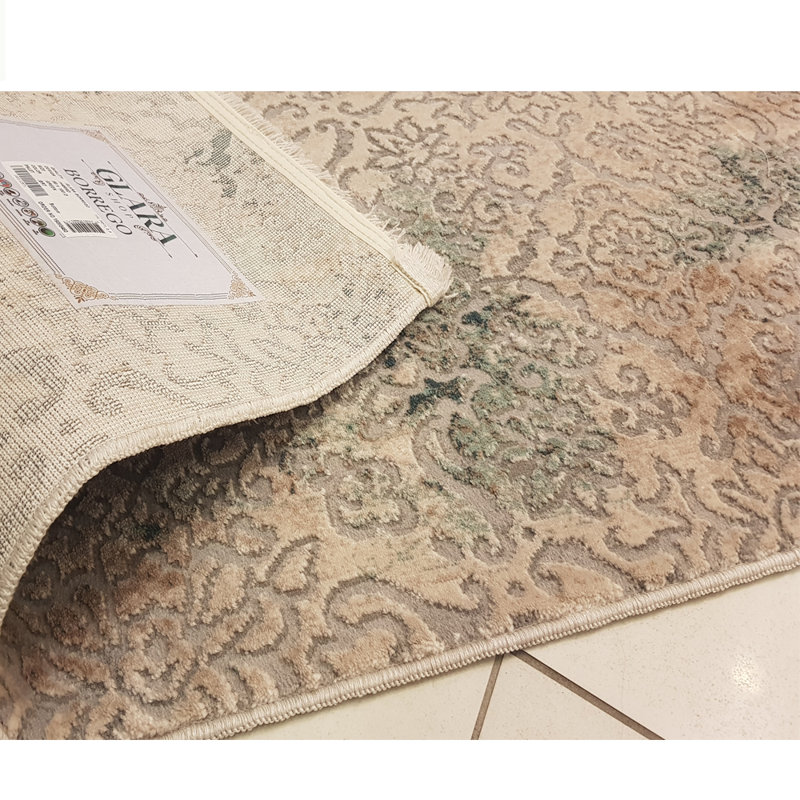 Tapis de zone gris/brun 6,5 pi x 10 pi floral Bellefonte
