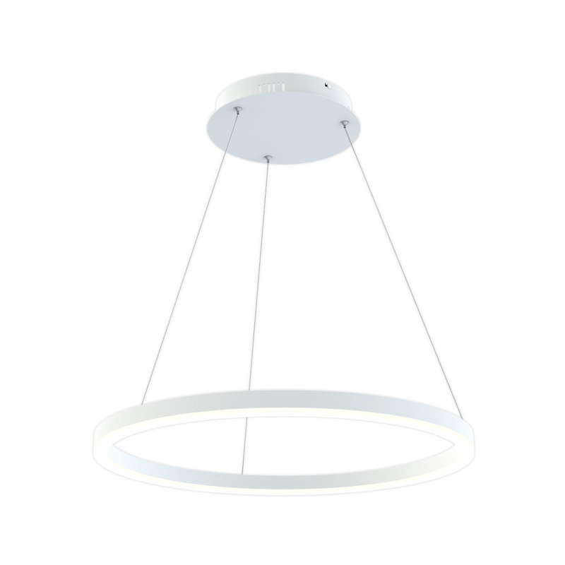 Torrington 1 - Light LED Geometric Pendant, White, 3.5cm H x 60cm W x 60cm D