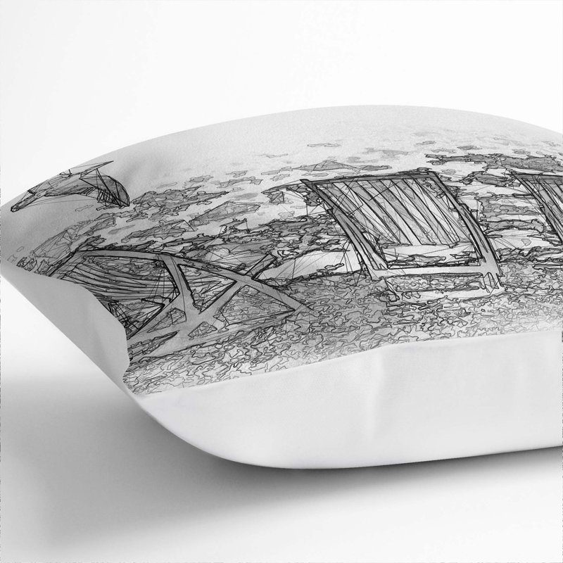 Square Throw Cushion, 40cm H x 40cm W x 15cm D, White