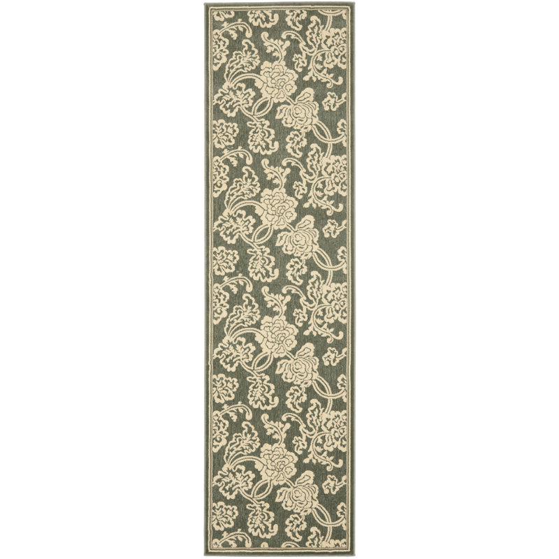Tapis floral Santucci Performance, Tapis de couloir 2 pi 2 po x 8 pi