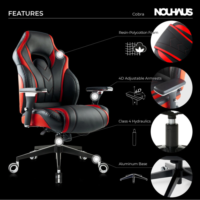 Fauteuil de bureau Nouhaus Cobra, Rouge / noir