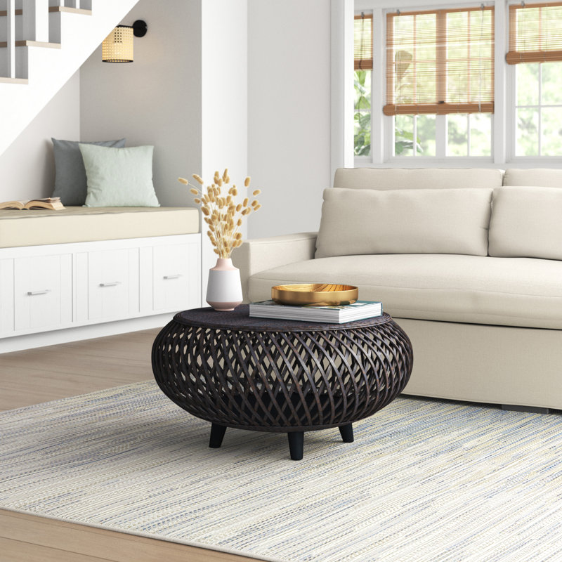 Table basse en rotin Acme, Brun chocolat