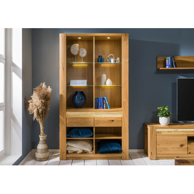 Kent 205cm H x 113cm W Solid Wood Standard Bookcase