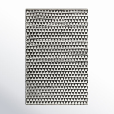 Addy Hand-Woven Geometric Black Rug