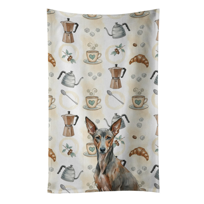 Xoloitzcuintli Coffee Bar Kitchen Towel, Xoloitzcuintli