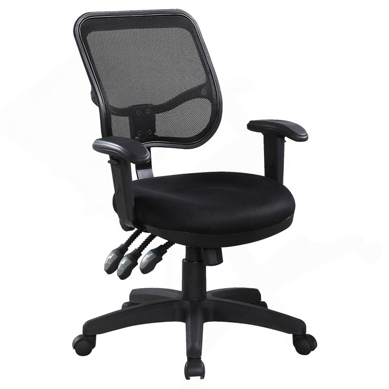 Chaise de bureau pivotante noire avec accoudoirs