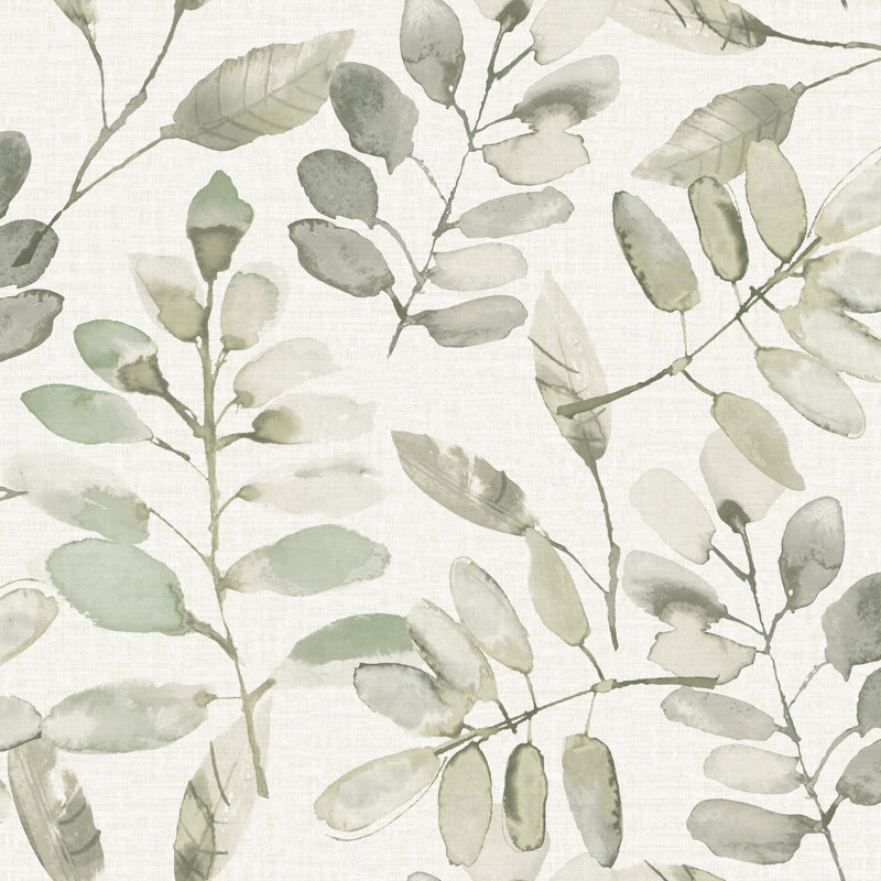 Papier peint feuilles vertes Pinnate, Vert