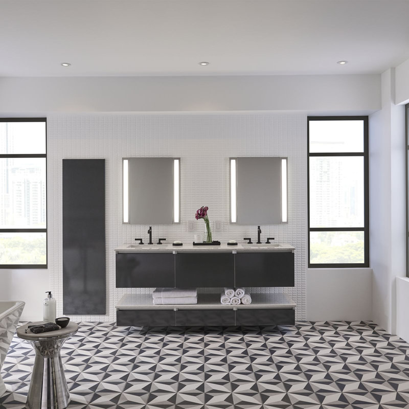 Inline 1-Light Bath Bar, 30" H x 3.5" W x 4.75" D, 3000