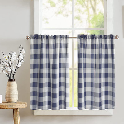 Riland Checkered Tailored Cafe Curtain