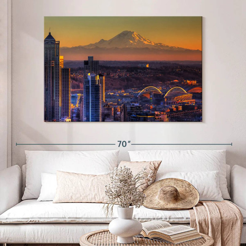 Sirci Seattle, coucher de soleil brillant, H 34 po x l 51 po