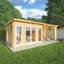 23ft x 10ft Studio Pent Log Cabin With Slatted Area With UPVC Windows & Doors (44mm)-105863345