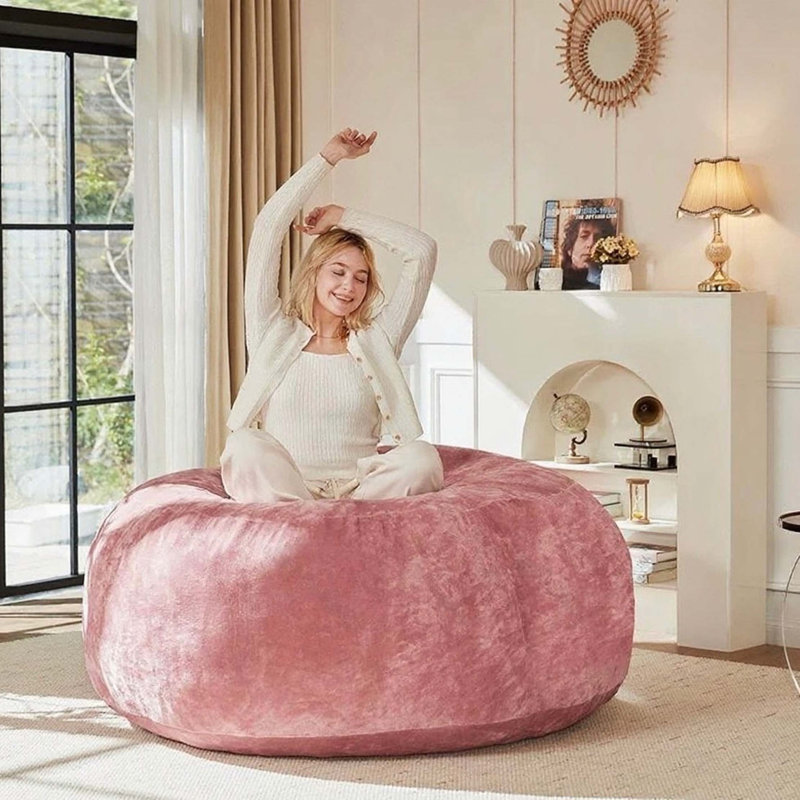 Canapé à billes en mousse viscoélastique souple avec housse amovible en flanelle, H 23,62 po x l 47,24 po x P 47,24 po