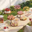 Support de tour à gâteau à 3 niveaux, plateau en bois à plusieurs niveaux pour présentoir de table à dessert pour la fête de l'anniversaire du mariage (paquet de 2), brun foncé-614469869
