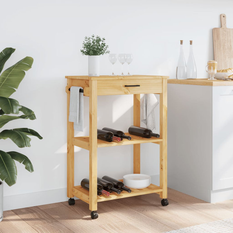 Kitchen Serving Cart, Honey