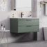Ensemble de meuble-lavabo mural flottant de 36 po avec plateau d'évier Ciarra Makowski, robinet en alliage de zinc, tiroirs à fermeture en douceur