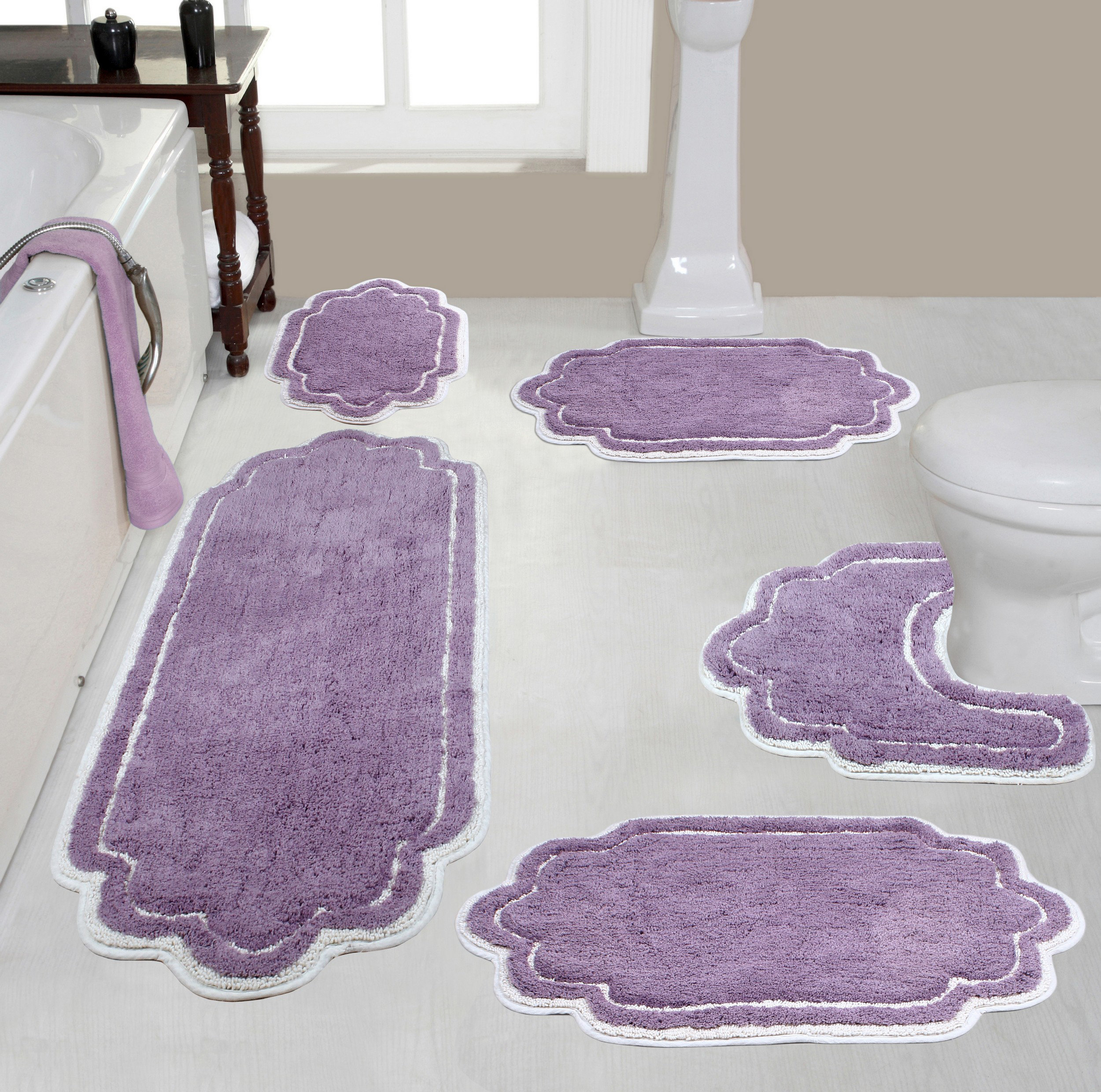 Allure Bath Rug Ess Ess Exports Purple 17 W x 24 L