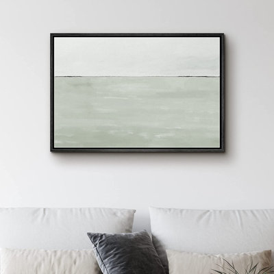 Watercolor Pastel Light Green Color Abstract Minimalist Wall Art Framed On Canvas Painting Print -  SIGNLEADER