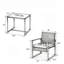 Ensemble de meubles de patio 3 pièces avec chaises en rotin d'osier et table basse pour cour extérieure, bistro, bord de piscine, design moderne-130139333