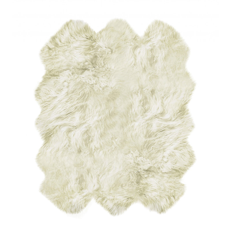 Colello Natural New Zealand Sheepskin Area Rug, Sexto 2' x 6'