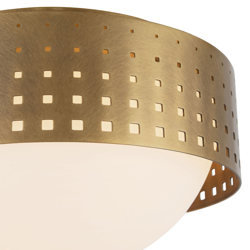 Astoria 10-in Black Flush Mount, Antique Brass