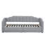 Lit de jour rembourré gris extensible de taille simple TG à très grand lit, avec deux tiroirs de rangement à DEL, structure en bois de pin-499457485