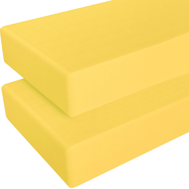 Paquet de 2 feuilles de microfibre brossée ultra douce, Jaune