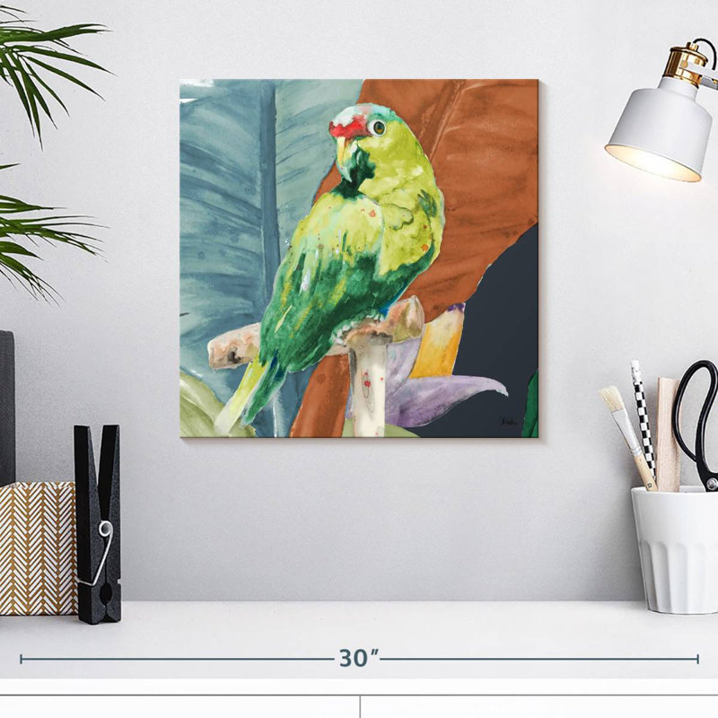 Brampt, perroquet tropical, H 16 po x l 16 po