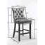 Tabourets de bar contemporains rembourrés en velours avec décoration capitonnée-1877338182