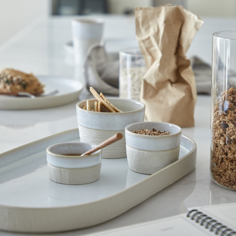 Nótos Stoneware Condiment Server, Dune Path