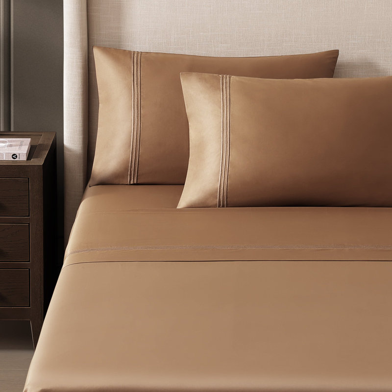 Triple Luxe Sateen Sheet Set , Caramel, King Sheet Set