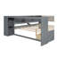 Wood Full Size Platform Bed With Storage Shelves, Drawers, Charging Station And Upholstered Headboard, Grey-503574118-503574119