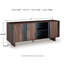 Armoire d'appoint avec portes Live Edge Wenda, bois d'acacia brun-gris anthracite 71 po