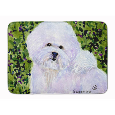 Tapis pour salle de bain en mousse à mémoire bichon frisé bichon