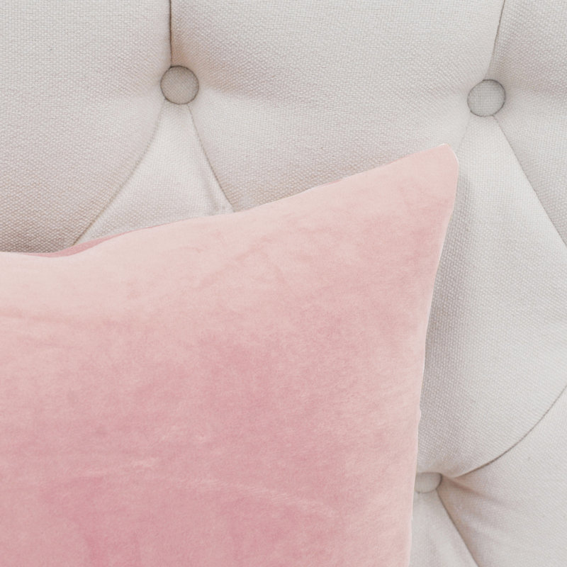 Rose Quartz 20" Square Polyester Microsuede Throw Pillow Covers