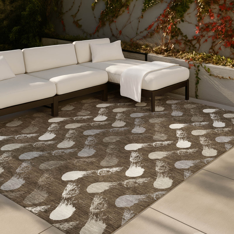 Machine Washable Indoor/Outdoor Chantille ACN2900 Geometric Rug, Chocolate, 9' x 12'