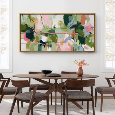 Large Framed Canvas Print Wall Art - Colorful Abstract Print for Modern Home Decor