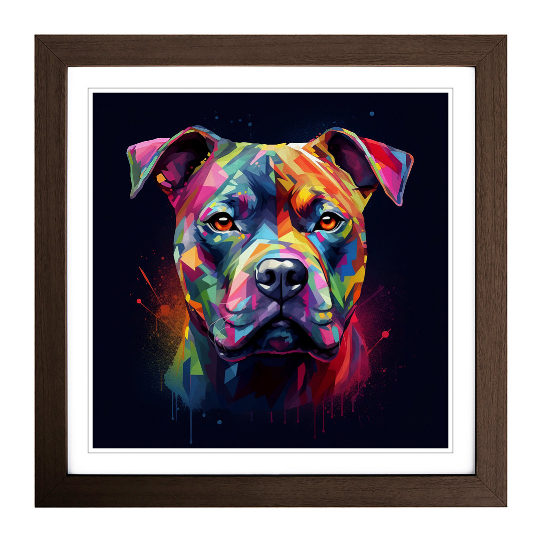 Staffordshire Bull Terrier Futurism - Framed Print