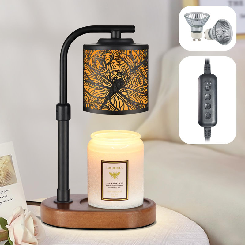 Candle Warmer Lamp With Timer, Electric Candle Lamp Warmer Birthday For Mom Women Home Bedroom Decor Wax Melt Warmer For Scented Wax With Jar Candles (Dragonfly)