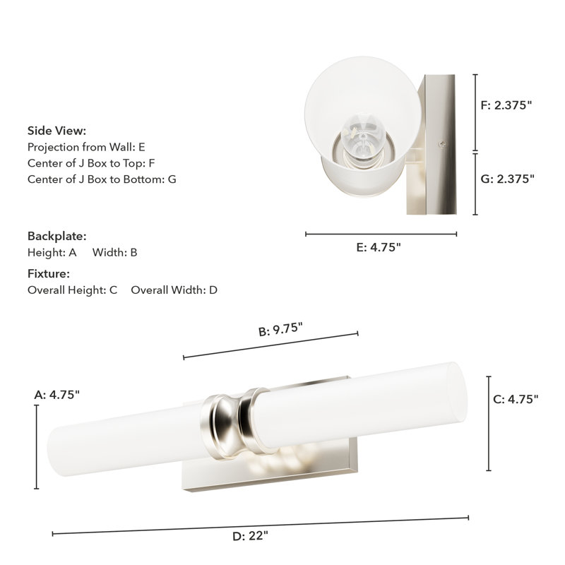 Lenlock 2 - Light Dimmable Vanity Light, White, Sliver