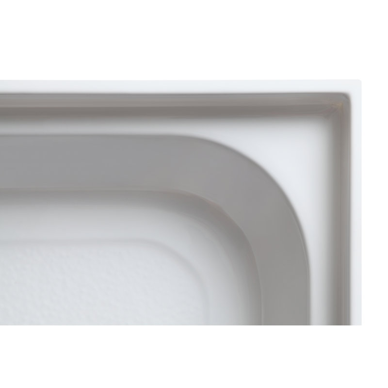 White Acrylic and Fiberglass Rectangular Shower Base with Left Drain