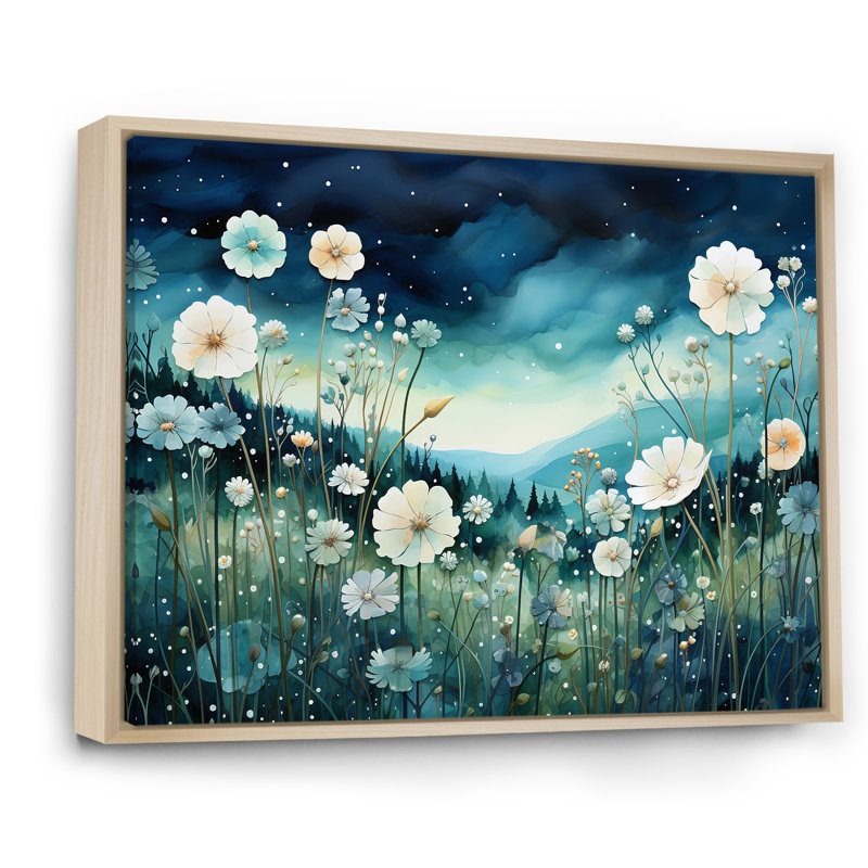 Misty Flower Meadows IV, Cadre naturel flottant, H 30 po x l 40 po x P 0,5 po