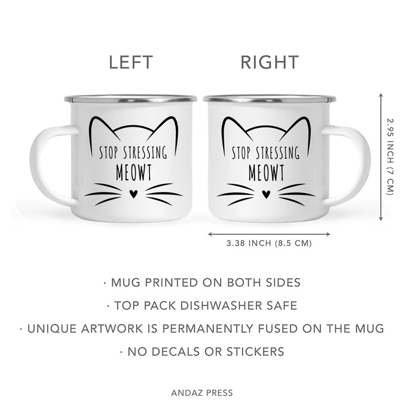 Stainless Steel Camping Mug, Stop Stressing Me Meowt