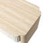 Table basse rectangulaire moderne à plateau relevable, fini beige et jaune, matériau, surface de travail flottante pour une assise confortable, compartiments de rangement, design contemporain avec pieds fuselés et bois chaleureux.