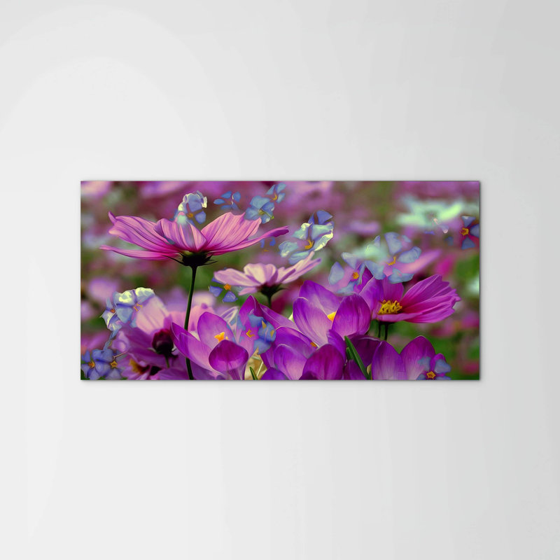 Purple by Art Studio 50cm H x 100cm W High Quality Print on Frameless Panel, Lightweight, Ready to Hang, MetalArt Materic