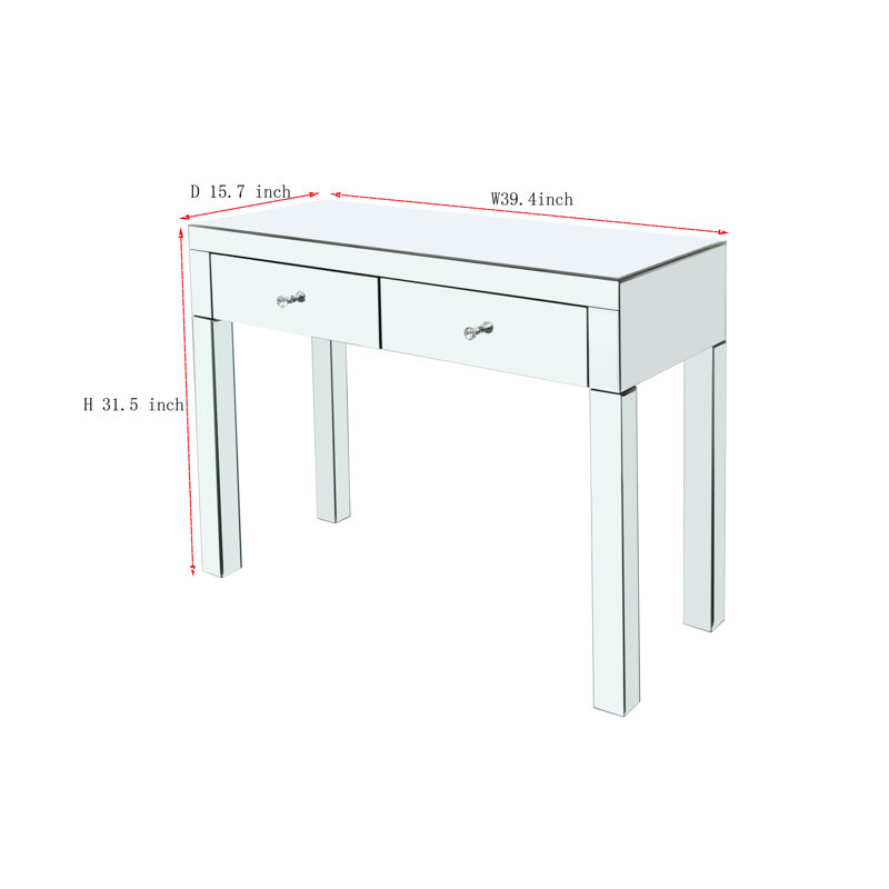 Bureau spacieux pour chambre à coucher avec miroir et tiroirs - Élégance moderne